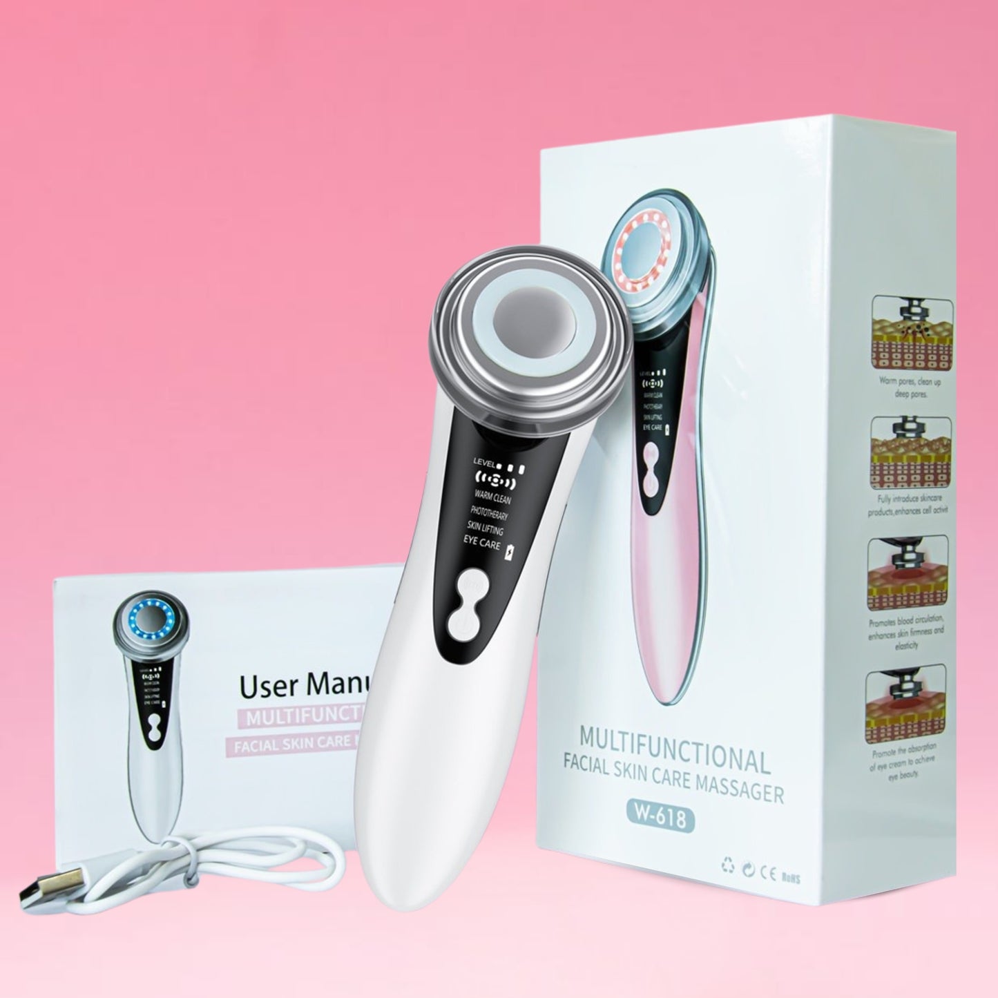 جهاز متعدد الوظائف للبشرة – شد، تجديد، إزالة التجاعيد